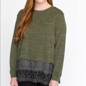 Pullover Olive Tw Tone by Agnes & Dora NWT